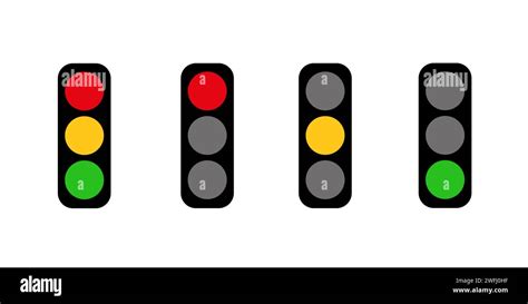 Traffic Lights Isolated On White Illustration Stock Photo Alamy