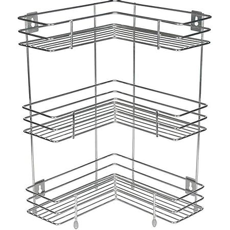 Kuber Industries Stainless Steel Multipurpose Storage Corner Rack Stand