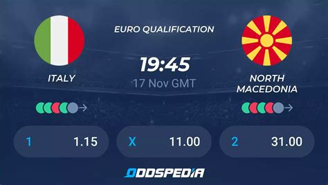 Italy Vs North Macedonia Predictions Odds Live Scores Stats