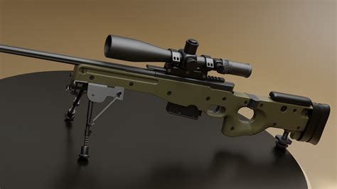 AWM sniper rifle 3d model by Viacheslav Kolyvushko on Dribbble