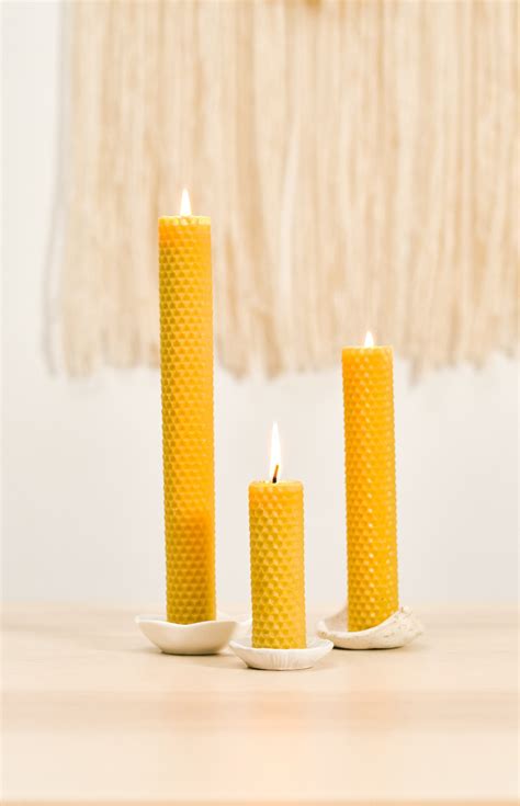 Thick Beeswax Taper Candle Natural Hypoallergenic And Toxic Free