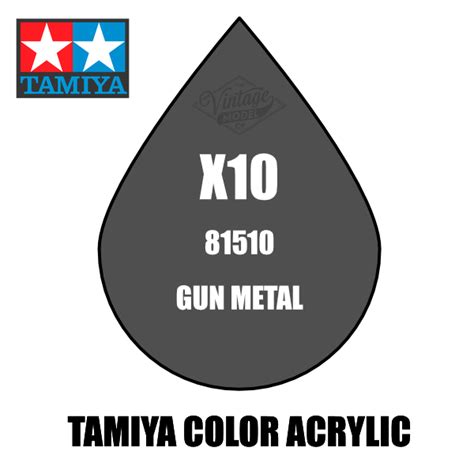 Tamiya Mini X 10 Metallic Gloss Gun Metal 10ml Acrylic Paint