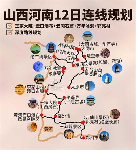 山西河南连线12日旅游攻略路线图（原创），晋豫连线之旅路线规划 知乎