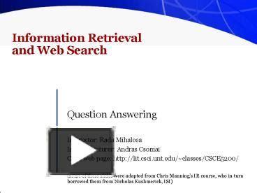 PPT Information Retrieval And Web Search PowerPoint Presentation