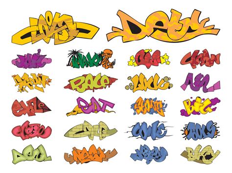 Graffiti Pieces Graphics Set Vector Art & Graphics | freevector.com