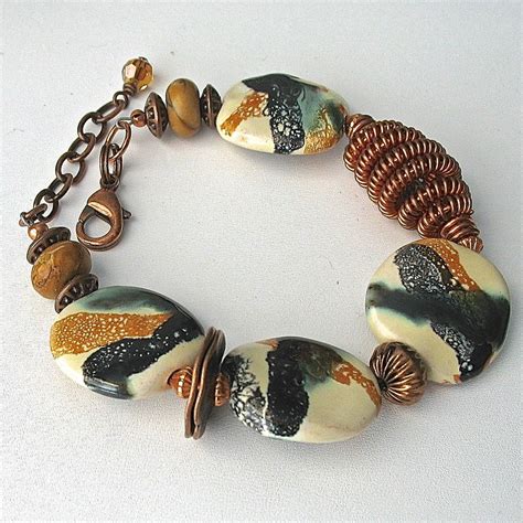 Chunky Bead Bracelet For Women Handmade Ceramic Kazuri Beads With