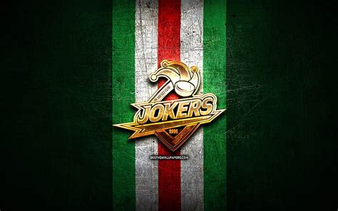 Jokers Cergy Pontoise Golden Logo Ligue Magnus Green Metal