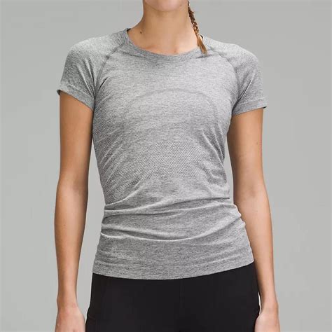 Lululemon Swiftly Tech Short Sleeve Grey Size 6 Worn Depop