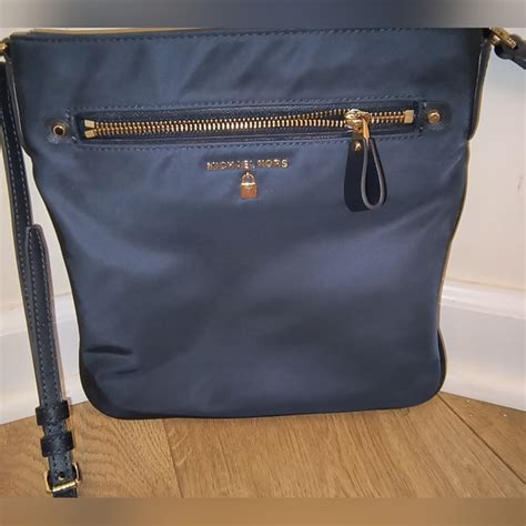 Michael Kors Collection Bags Michael Kors Kelsey Admiral Blue Nylon Leather Crossbody Bag