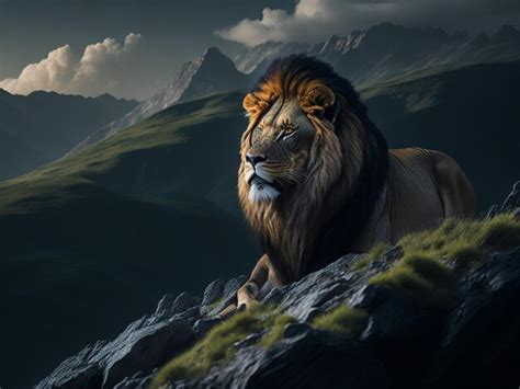 Premium Ai Image A Lion Background