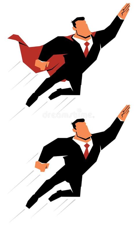 Super Businessman Flying Up In Sky Stock Vector Illustration Of Super