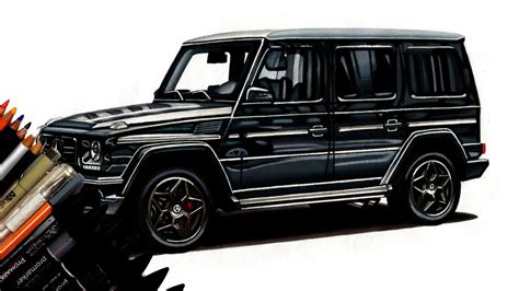 Realistic Car Drawing Mercedes Benz G 63 Amg Time Lapse Drawing