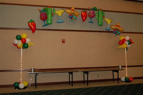 Fiesta Festive Balloon Arch And Lighted Poles Balloon Arch Balloons