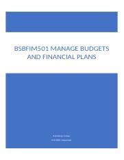 Assesment Manage Finances Docx Bsbfim Manage Budgets And