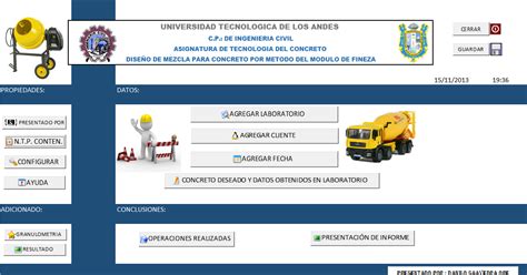 Hojas De CÁlculos Y Programas Para IngenierÍa Civil Xls DiseÑo De Mezclas De Concreto En