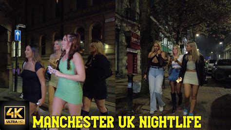 Manchester Uk Nightlife Walking Tour K Uhd Fps Youtube