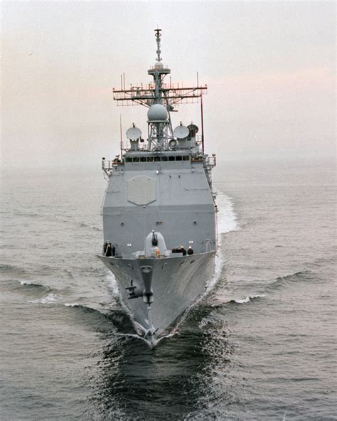 A Bow View Of The Guided Missile Cruiser Uss Lake Erie Cg Underway