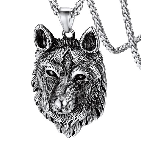 Faithheart Men S Stainless Steel Norse Viking Wolf Pendant Symbol Of