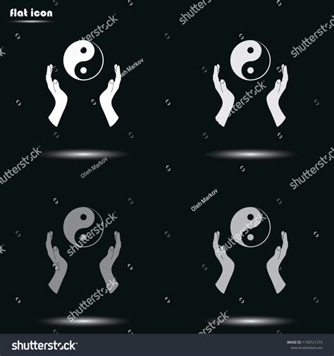 Two Opened Hands Holding Yin Yang Stock Vector Royalty Free