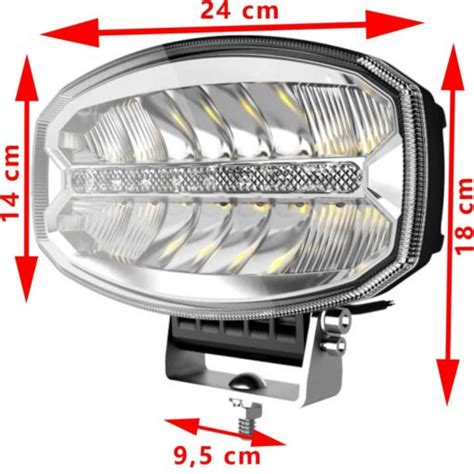 Phare longue porté blanc et feu de position 16 led DRL Led 12 24V