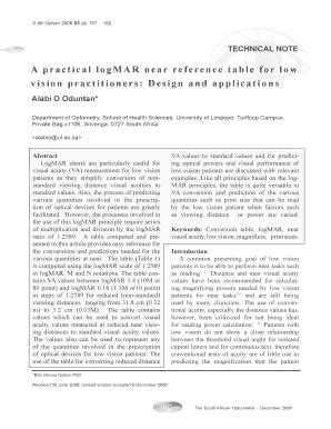 Fillable Online A Practical Logmar Near Reference Table For Low Fax