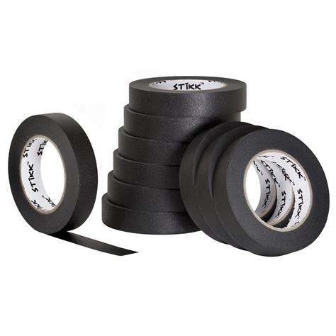 10 Pack 1 Inch X 60yd Stikk Black Painters Tape 14 Day Easy Removal