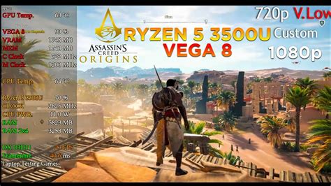 Assassin S Creed Origins Ryzen U Vega Gb Ram P Youtube