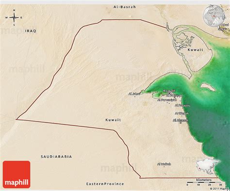 Satellite 3D Map of Kuwait