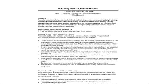 Free 7 Sample Marketing Director Resume Templates In Ms Word Pdf