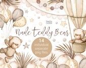 Watercolor Nude Teddy Bear Clipart Baby Girl Boy Cute Baby Etsy