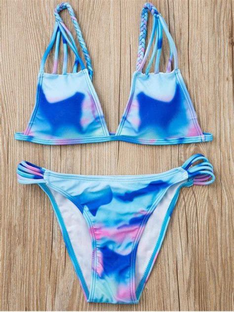 7 OFF 2021 Spaghetti Strap Tie Dye Bikini In PURPLE ZAFUL