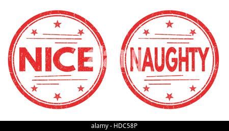 Nice And Naughty Grunge Rubber Stamps On White Background Vector