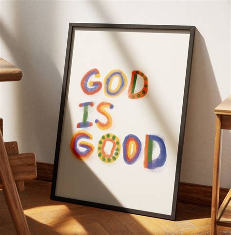 God Is Good Aesthetic Christian Wall Art Modern Christian Art Print