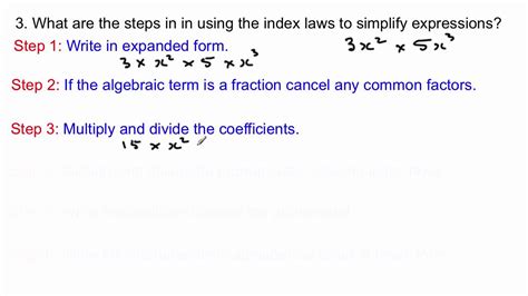 How To Simplify Algebraic Expressions Using The Index Laws Youtube