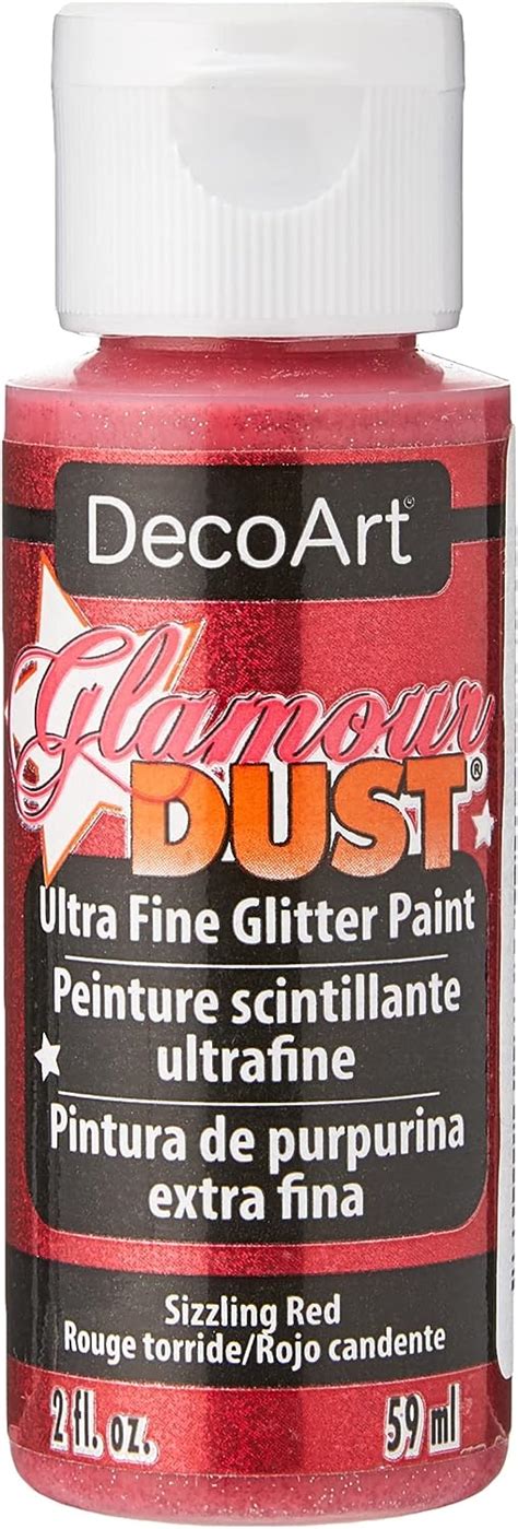 DecoArt Glamour Dust Glitter Paint Sizzling Red 59 Ml Pack Of 1