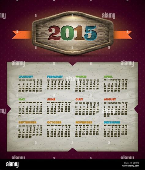 Calendario 2015 Plantilla De Diseño Vectorial Los Elementos Se