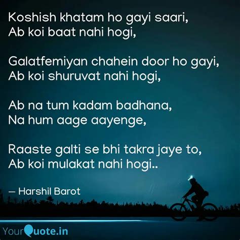 Koshish Khatam Ho Gayi Sa Quotes Writings By Harshil Barot