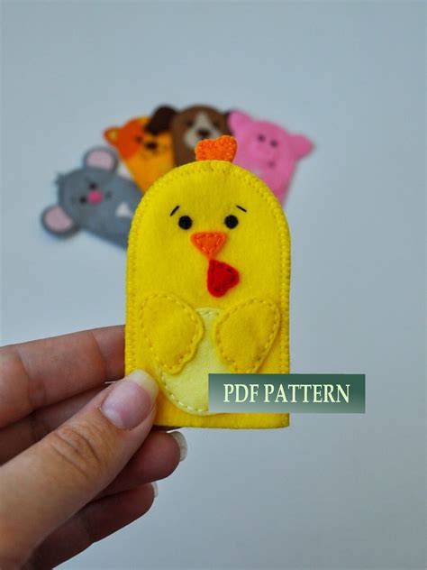 PDF Pattern Felt Patter Cockerel Finger Puppet Pattern Cockerel