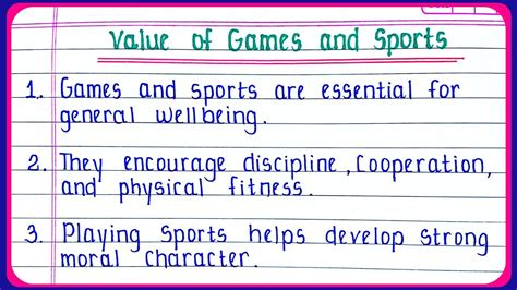 Value Of Games And Sports Essay In English Class 10 Importance Of