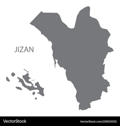 Jizan saudi arabia map grey Royalty Free Vector Image