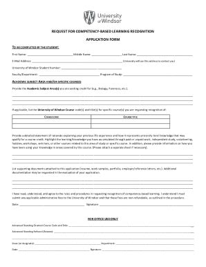 Fillable Online Competency Based Learning Recognition Application Form