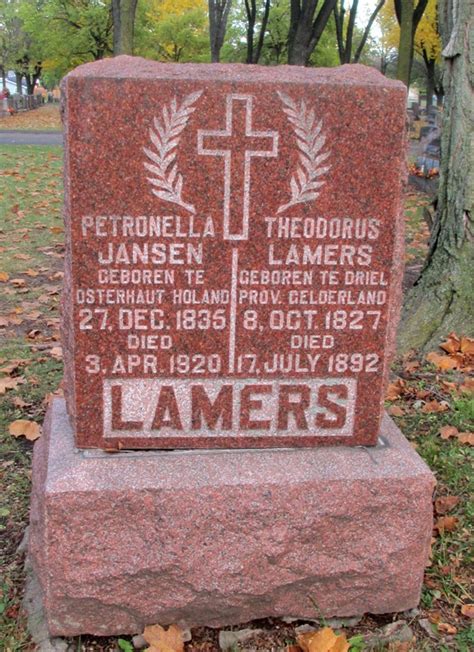 Petronella Jansen Lamers Find A Grave Memorial