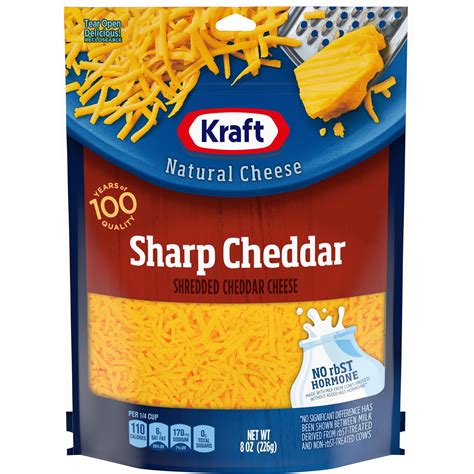 Kraft Sharp Cheddar Shredded Cheese 8 Oz Bag Walmart