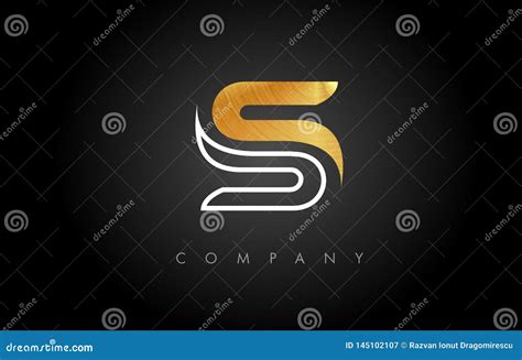 Gold S Logo S Letter Icon Design Vector Stock Vector Illustration Of