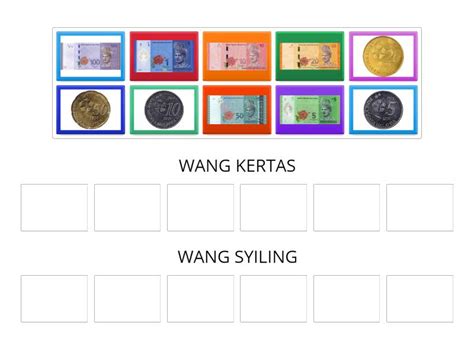 Kelaskan Mengikut Jenis Wang Yang Betul Group Sort