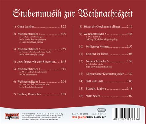 Stubenmusik Zur Weihnachtszeit-Instrumental | Traditionelle Volksmusik | Weihnachtsmusik | CD ...