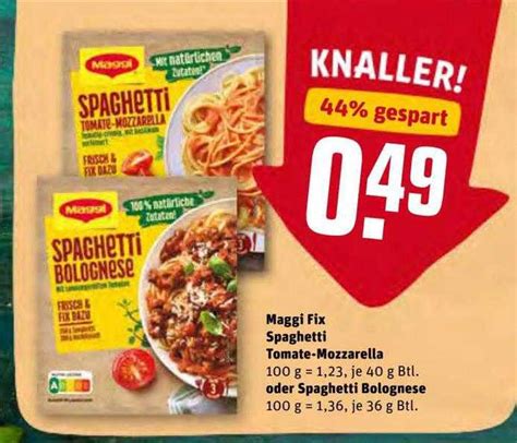 Maggi Fix Spaghetti Tomate Mozzarella Oder Spaghetti Bolognese Angebot