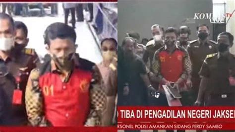 Penampakan Ferdy Sambo Kenakan Batik Tiba Di Sidang Perdana Putri