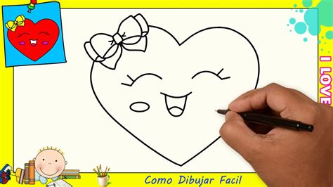 Como dibujar un corazón FACIL paso a paso para niños y principiantes 2