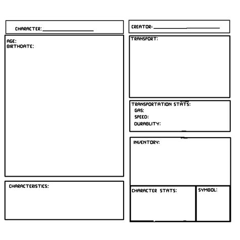 Blank Personal Reference Sheet